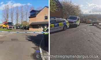 Police scene in Shetland Close off Farriers Croft in Bradford