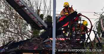 Roof collapses as 'serious' fire completely guts home