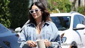 Pregnant Jenna Dewan covers her bump in a gray onesie as she steps out in LA... after taking ex Channing Tatum to court over millions