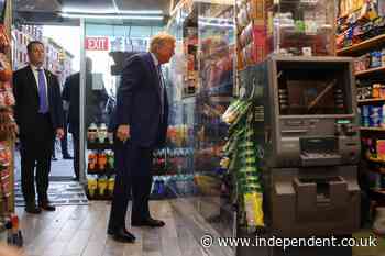 Trump marks second day of criminal trial by going to Harlem bodega and complaining about crime
