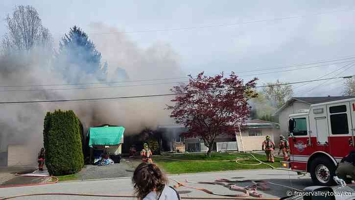 Fire guts home in Fairfield Island Tuesday afternoon in Chilliwack; fire under investigation by RCMP, fire personnel