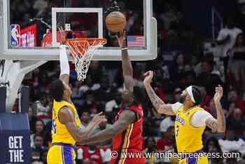 James, Lakers secure playoff berth with 110-106 win over Pelicans