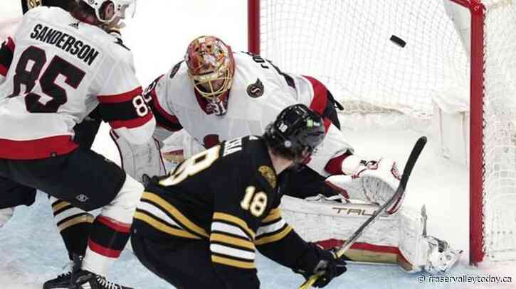 NHL roundup: Senators upset Bruins 3-1 in regular-season finale