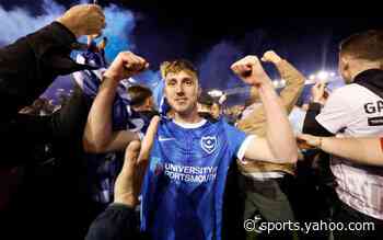 Pictured: Bedlam at Fratton Park as Portsmouth promoted to Championship