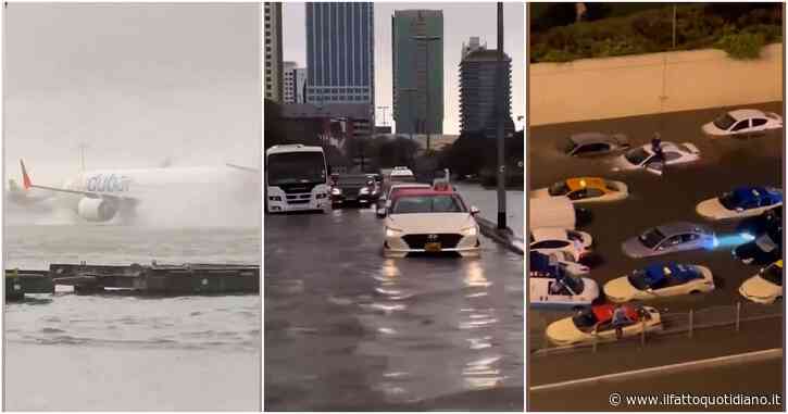 Pioggia record negli Emirati Arabi, le immagini in arrivo da Dubai sono impressionanti: la città è completamente sott’acqua