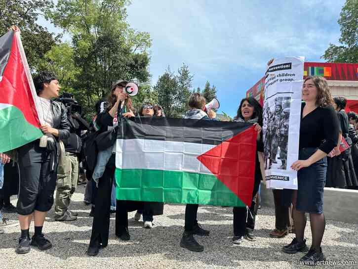 Pro-Palestine Protest Staged Outside Israeli and American Pavilions at Venice Biennale