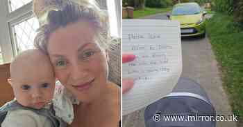 Furious mum leaves notes on cars blocking pavement as she 'rages' she can't get pram past