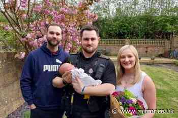 Police officer helps deliver baby - by driving mum in labour to hospital after crash