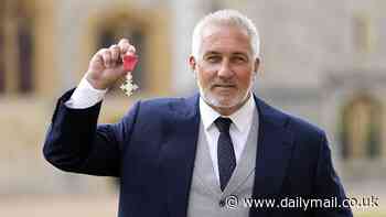 Paul Hollywood receives an MBE for services to broadcasting and baking from Princess Anne as he admits he would pick William and Kate to appear on Bake Off