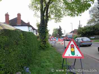 Welsh Water carrying out work in Kings Acre Road, Hereford