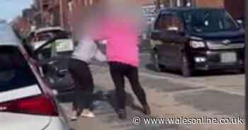 Women fight in 8am road rage brawl at traffic lights as witnesses try to break them up
