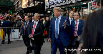 Trump Visits a Bodega in Harlem After a Day in Court, Railing Against Crime