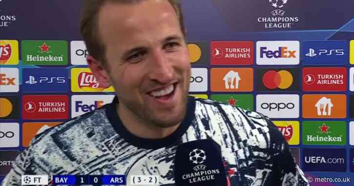 Harry Kane reacts to knocking Arsenal out of the Champions League