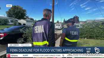 FEMA deadline for flood victims approaching