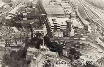 Blackburn town centre from the air more than 40 years ago