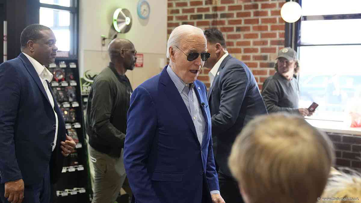 Campaign fast food fight! Biden picks up sandwiches for construction workers days after Trump bought Chick-fil-A for whole restaurant