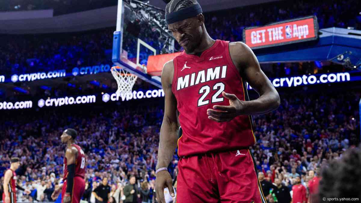 Miami Heat guard Jimmy Butler injures knee in play-in loss, will get it examined Thursday