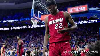 Miami Heat guard Jimmy Butler injures knee in play-in loss, will get it examined Thursday