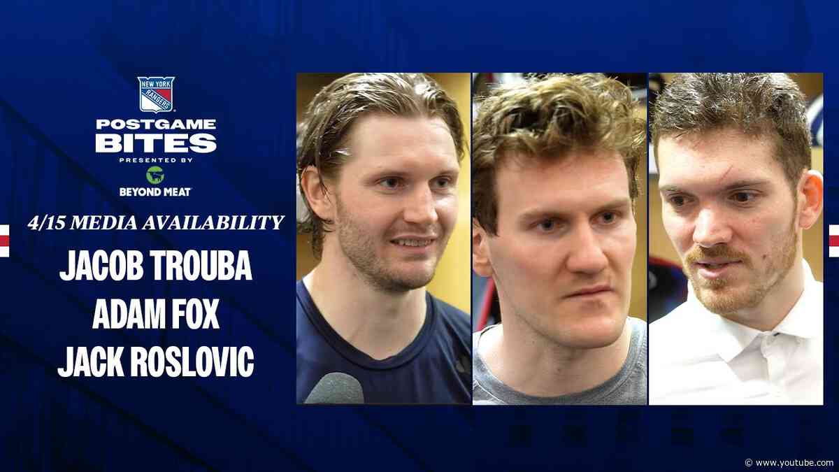 NYR vs OTT: Trouba, Fox and Roslovic Postgame Availability | April 15, 2024