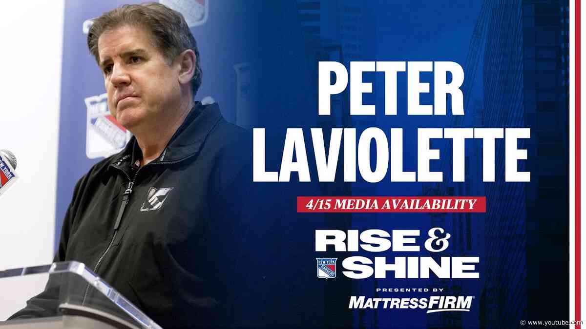 NYR vs OTT: Peter Laviolette Pregame Media Availability | April 15, 2024