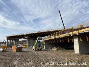 Final beam lift for M25 junction 28 project near Brentwood