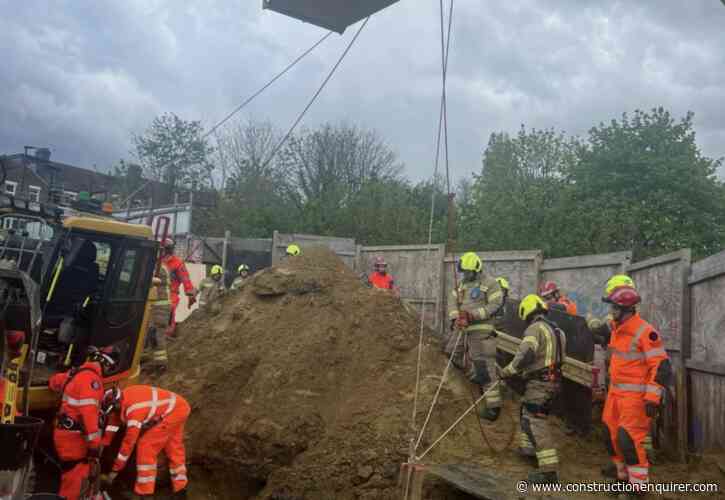 Worker rescued from collapsed four metre deep trench