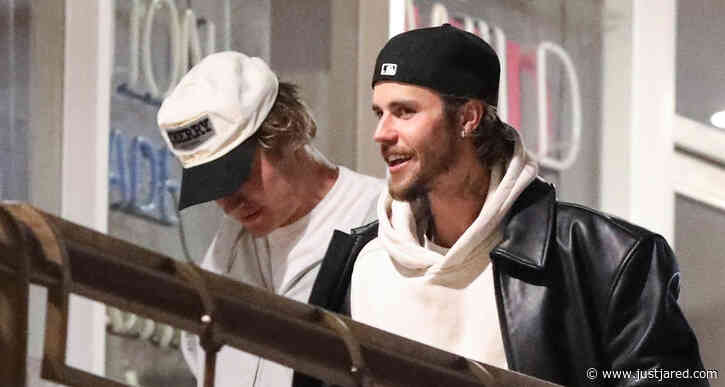 Justin Bieber Enjoys Dinner with Friends at Celeb Hotspot Sushi Park in L.A.