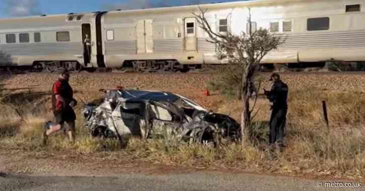 Two teens have miracle escape after crashing into speeding train
