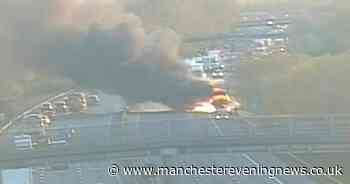 LIVE M56 updates with HOUR long queues after lorry bursts into flames