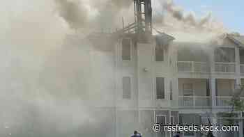 Crews battle flames Tuesday at apartment complex in O'Fallon, Missouri