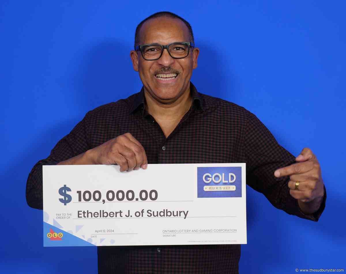 Sudbury man jumps for joy after winning $100,000