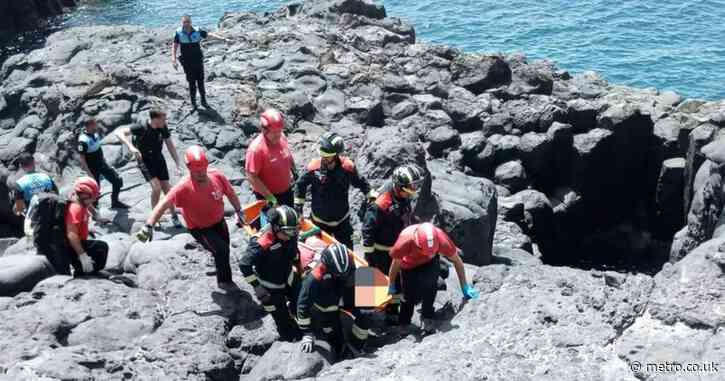 British tourist rushed to hospital after smashing into rocks on holiday