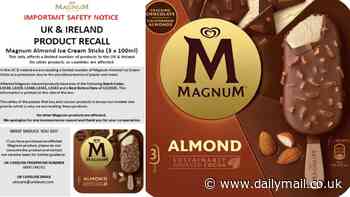 Now MORE Magnum ice creams are recalled over fears they may contain plastic and metal