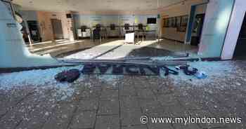 Croydon Barclays window destroyed and bank defaced by pro-Palestine protesters