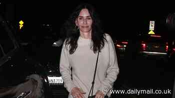 Courteney Cox looks elegantly chic as she joins friends for dinner at celebrity hotspot Giorgio Baldi in Santa Monica
