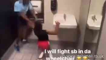 Horrifying moment brave disabled girl, 12, desperately tries to fight back after being pulled out of her wheelchair by cruel bullies at Orlando middle school