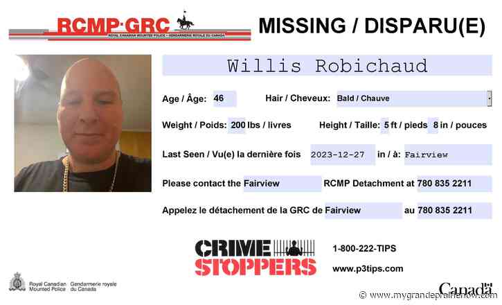 Fairview RCMP seek public assistance in finding missing man
