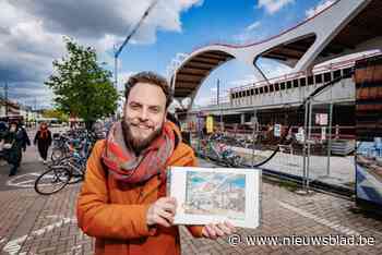 Urban sketcher Sander (35) wekt verwondering met zijn tekeningen van Mechelen: “Dit weekend nemen wij het station over”