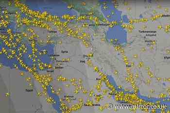 Iran flight map shows empty skies as Israel 'launches revenge strike' with planes grounded