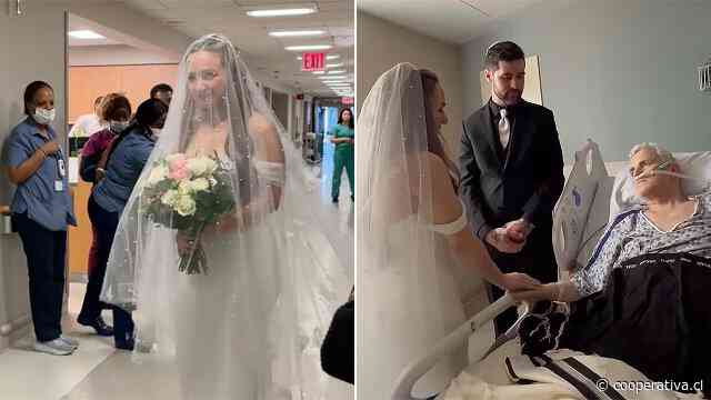 Novia se casó en un hospital para estar junto a su padre enfermo de cáncer