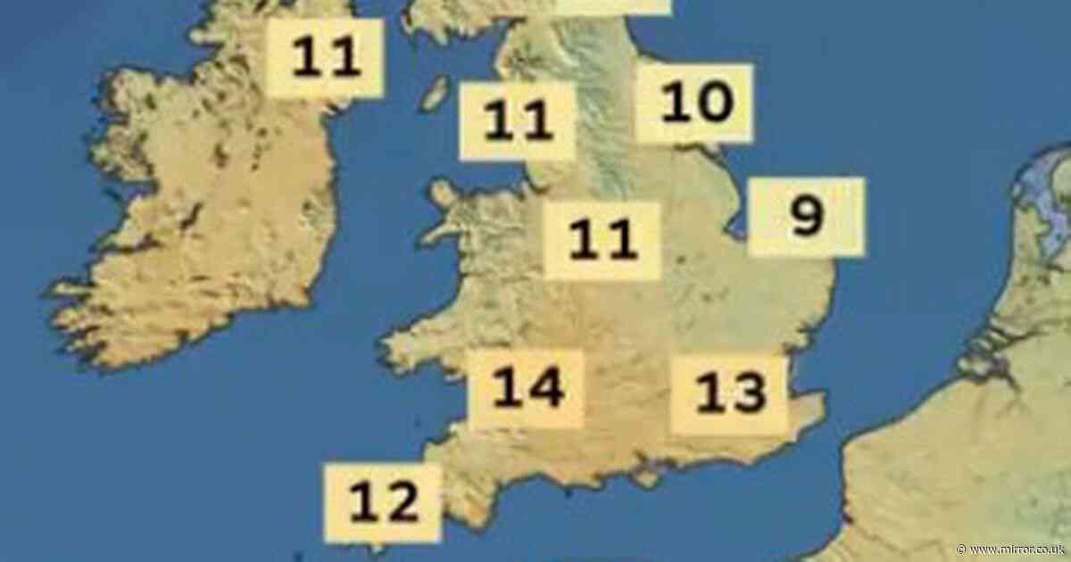 UK weather: Met Office map finally turns orange as warm weather returns with 17C highs