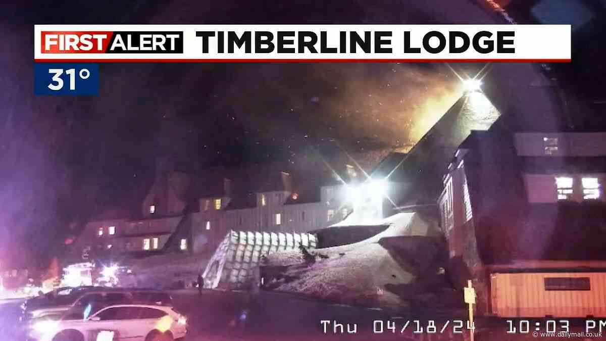 Fire breaks out at 'The Shining' hotel: Flames rip through Oregon's historic Timberline Lodge which featured in Jack Nicholson's famed 1980 horror movie