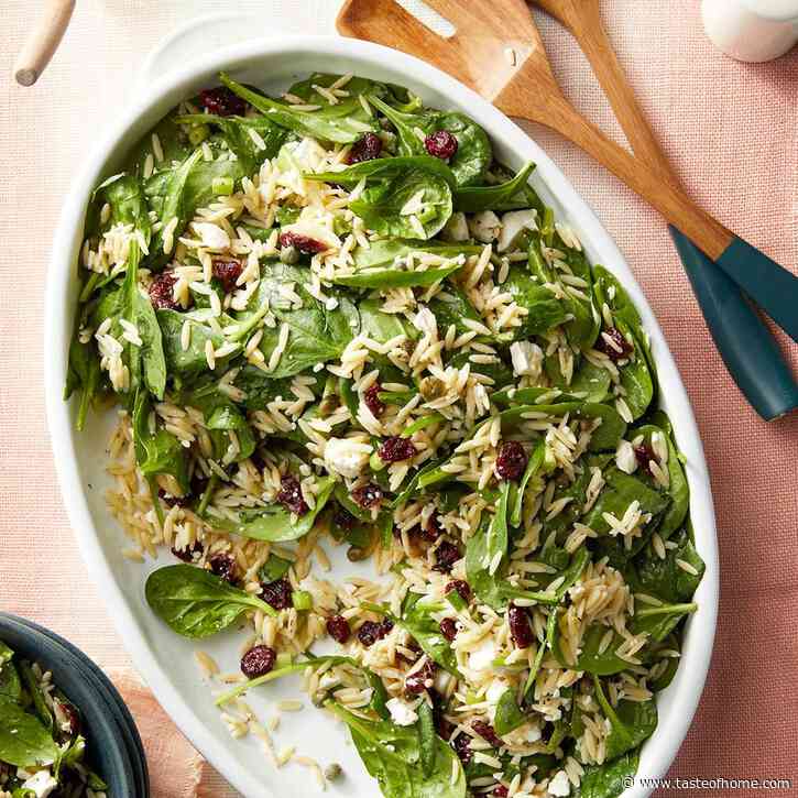Cranberry Orzo Spinach Salad