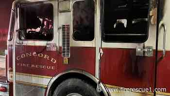 N.C. firefighters battle ladder truck fire inside firehouse