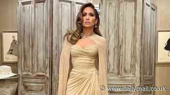 Jennifer Lopez cuts an elegant figure in a busty gold gown as she attends Hispanic Federation annual 2024 Gala