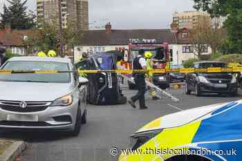 Briar Road, Harold Hill crash: Car flips near McDonald's