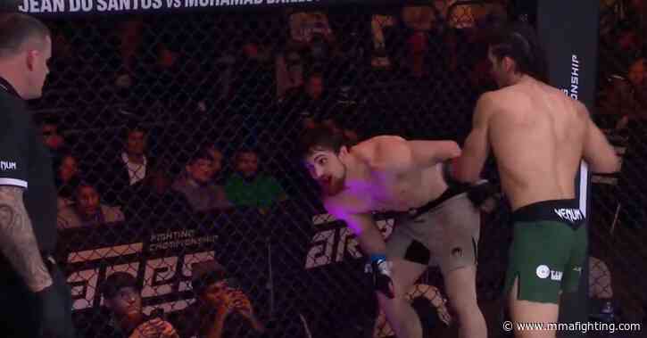 Missed Fists: Fighter eats head kick after failing to exploit grounded fighter rule