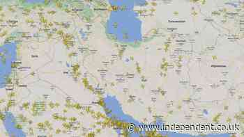 Watch again: Flights across Middle East region tracked after Israel launch missile strike on Iran
