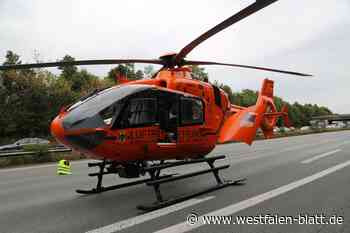 Hubschrauber landet auf der Autobahn 2 bei Bielefeld