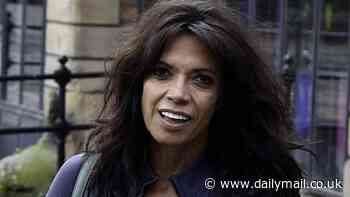 Jenny Powell, 56, puts her incredible figure on display in a skintight catsuit as she leaves Hits Radio in Manchester